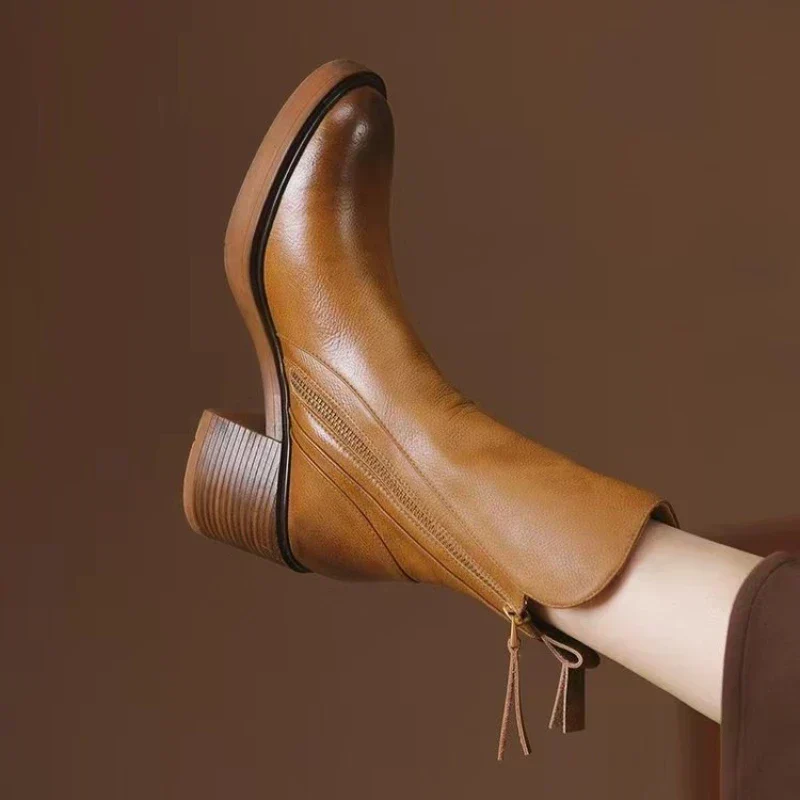 Amelie | Damen Kurzstiefel mit Blockabsatz für Herbst