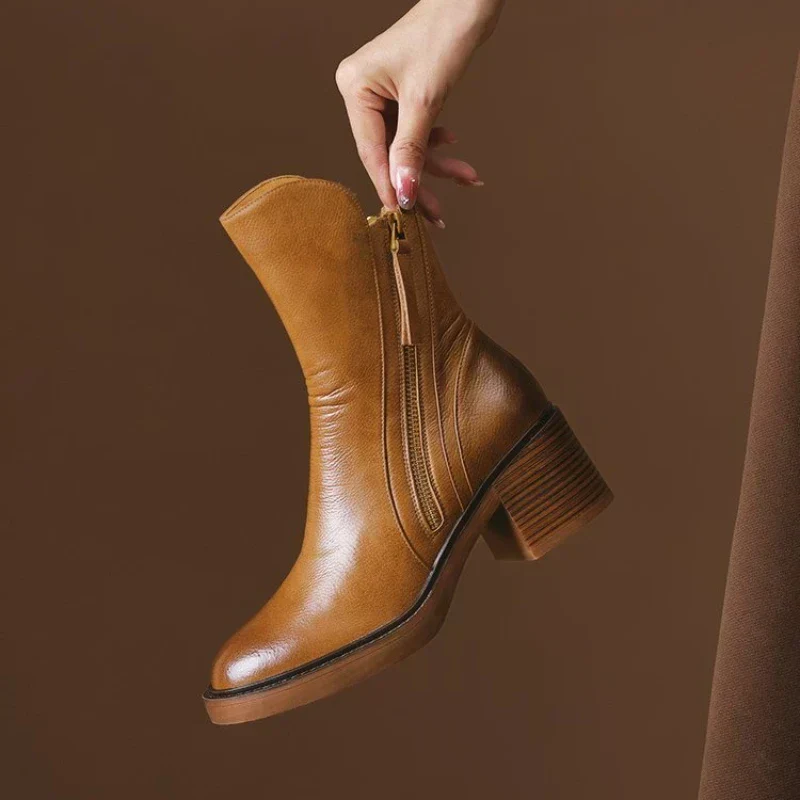 Amelie | Damen Kurzstiefel mit Blockabsatz für Herbst