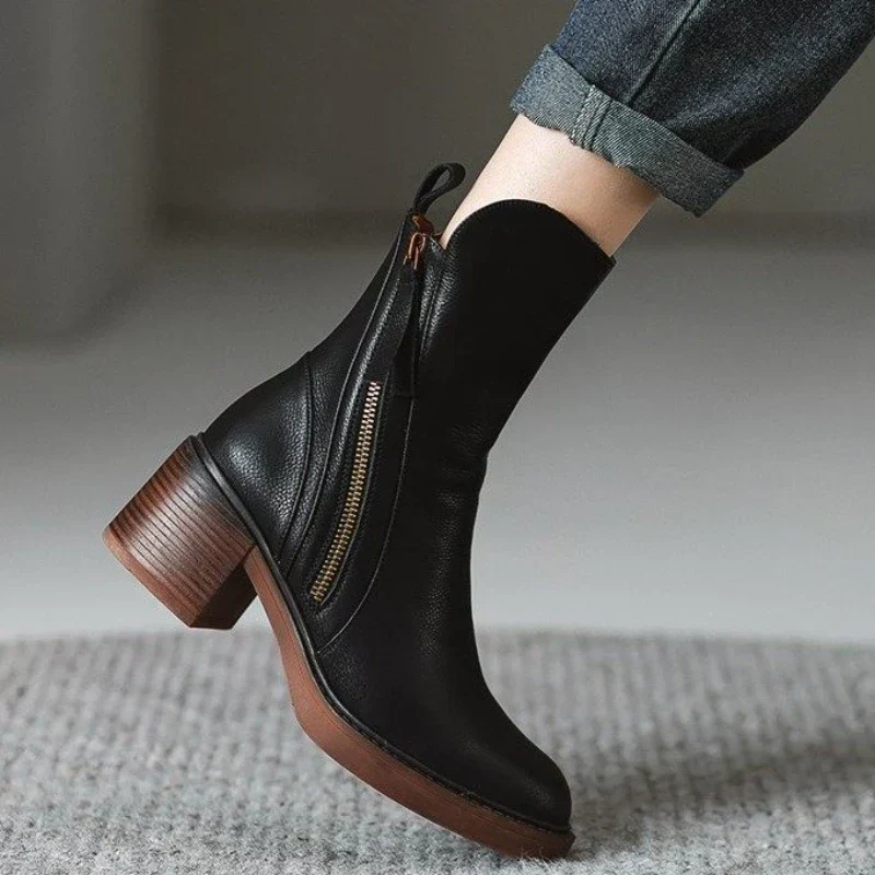 Amelie | Damen Kurzstiefel mit Blockabsatz für Herbst