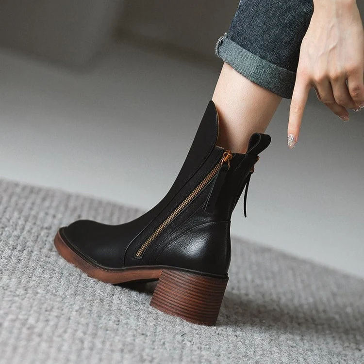 Amelie | Damen Kurzstiefel mit Blockabsatz für Herbst