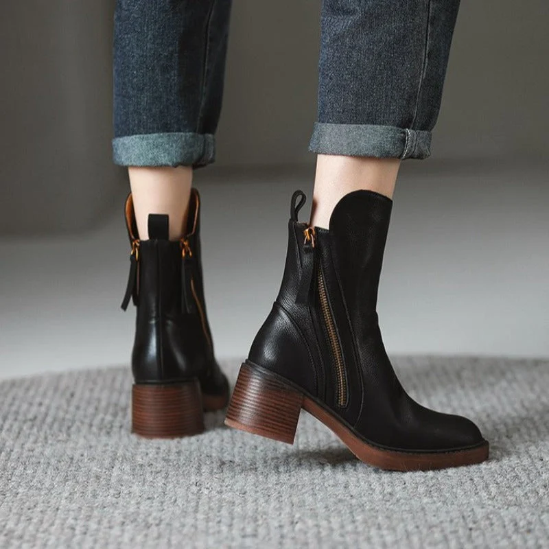 Amelie | Damen Kurzstiefel mit Blockabsatz für Herbst