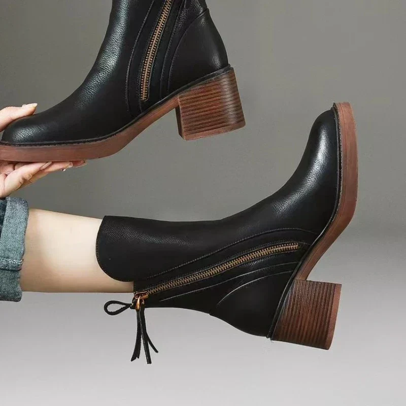 Amelie | Damen Kurzstiefel mit Blockabsatz für Herbst