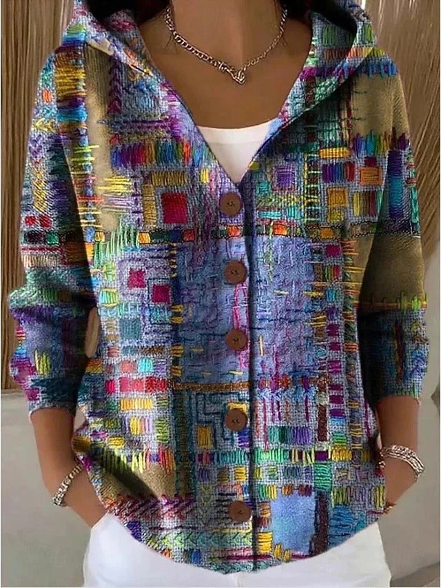 Lena | Damen Vintage Hoodie Strickjacke für Herbst