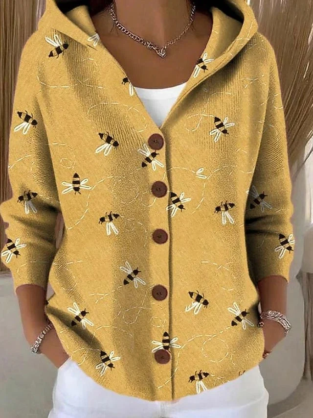 Lena | Damen Vintage Hoodie Strickjacke für Herbst