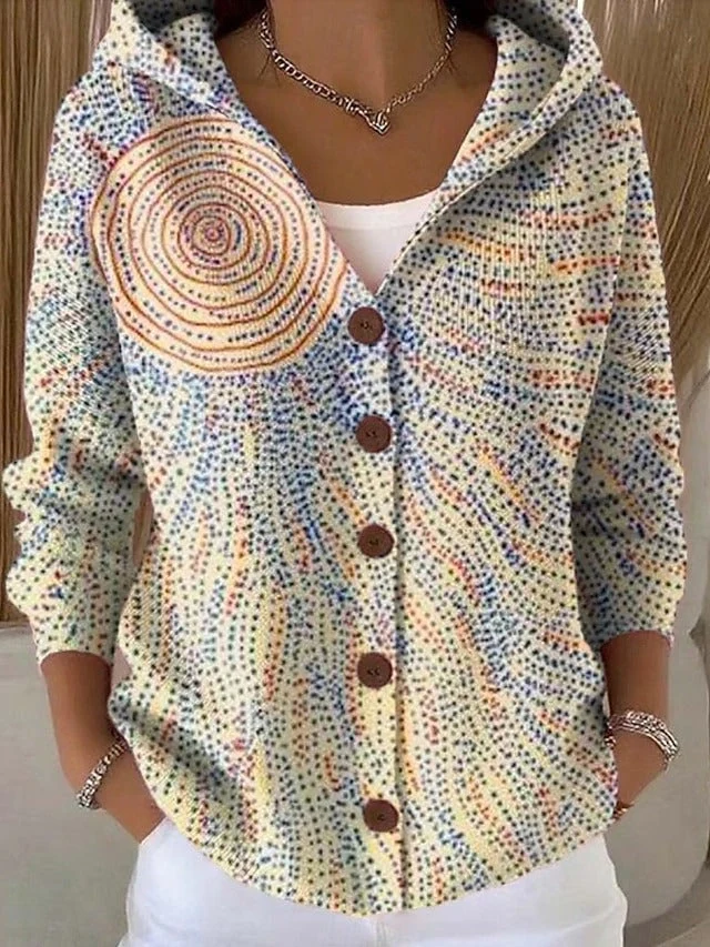 Lena | Damen Vintage Hoodie Strickjacke für Herbst