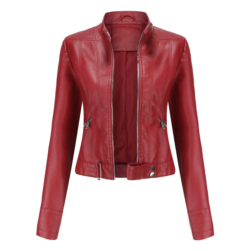 Marlene | Damen Lederjacke für den Herbst mit Gürtel