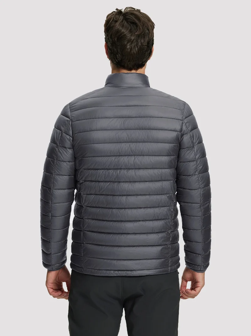 Men's Lightweight Water-Resistant Stand Collar Puffer Jacket