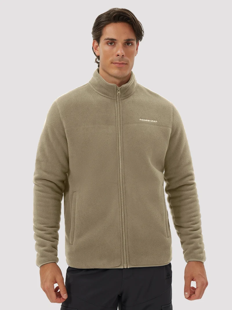 Men's Sherpa-Lined Polar Fleece Full-Zip Winter Jacket