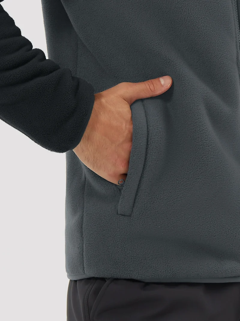 Men's Sherpa-Lined Polar Fleece Full-Zip Winter Jacket