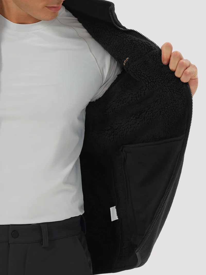 Men's Sherpa-Lined Polar Fleece Full-Zip Winter Jacket
