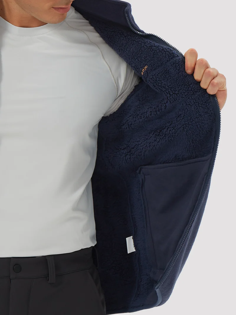 Men's Sherpa-Lined Polar Fleece Full-Zip Winter Jacket