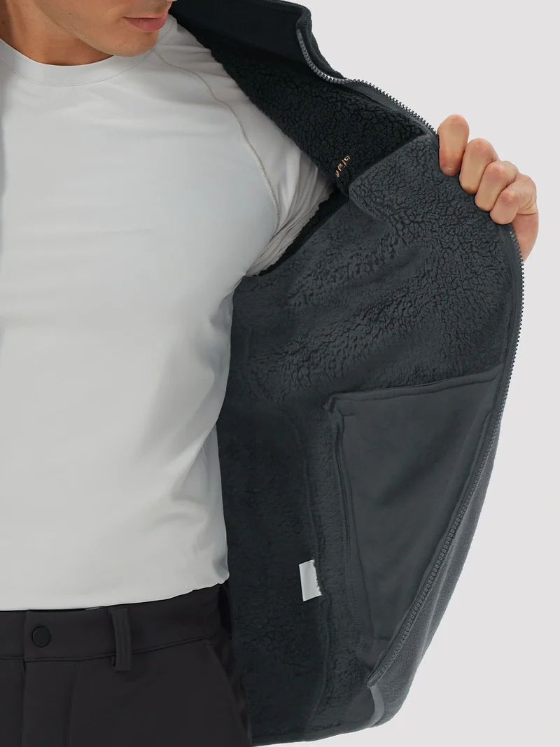 Men's Sherpa-Lined Polar Fleece Full-Zip Winter Jacket