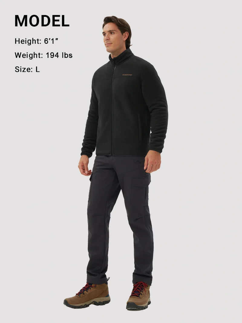 Men's Sherpa-Lined Polar Fleece Full-Zip Winter Jacket