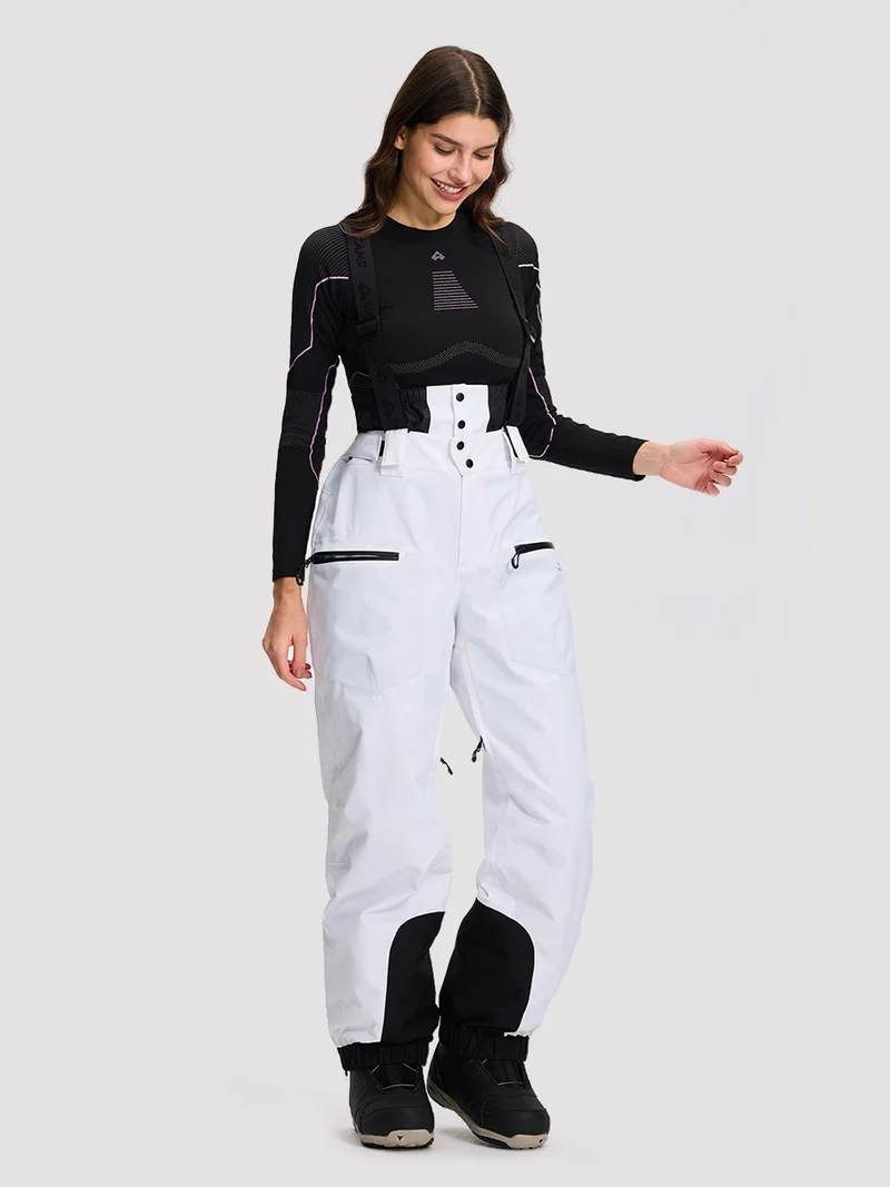 Women's 15K Waterproof Insulated Ski Bibs with Suspenders