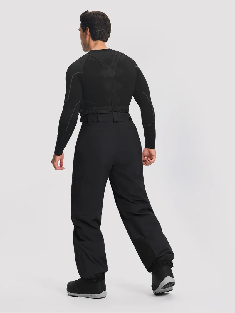Men's 20K Waterproof 3-Layer Baggy Ski Bibs with Suspenders