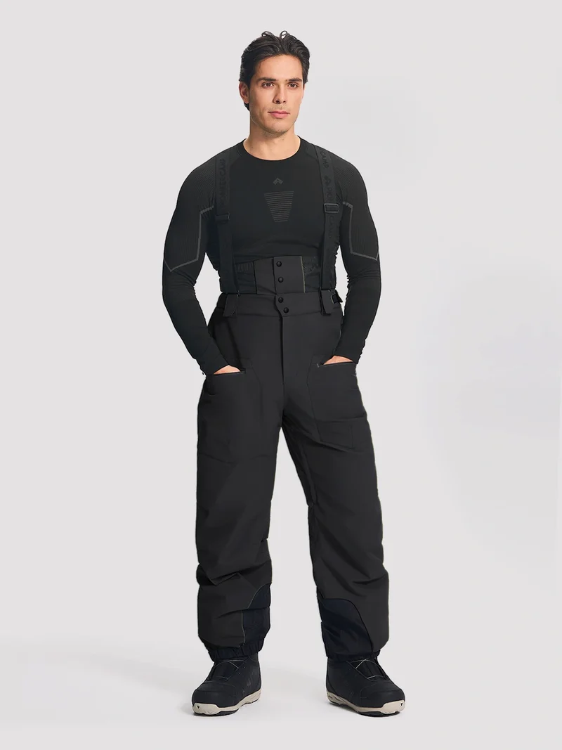 Men's 20K Waterproof 3-Layer Baggy Ski Bibs with Suspenders