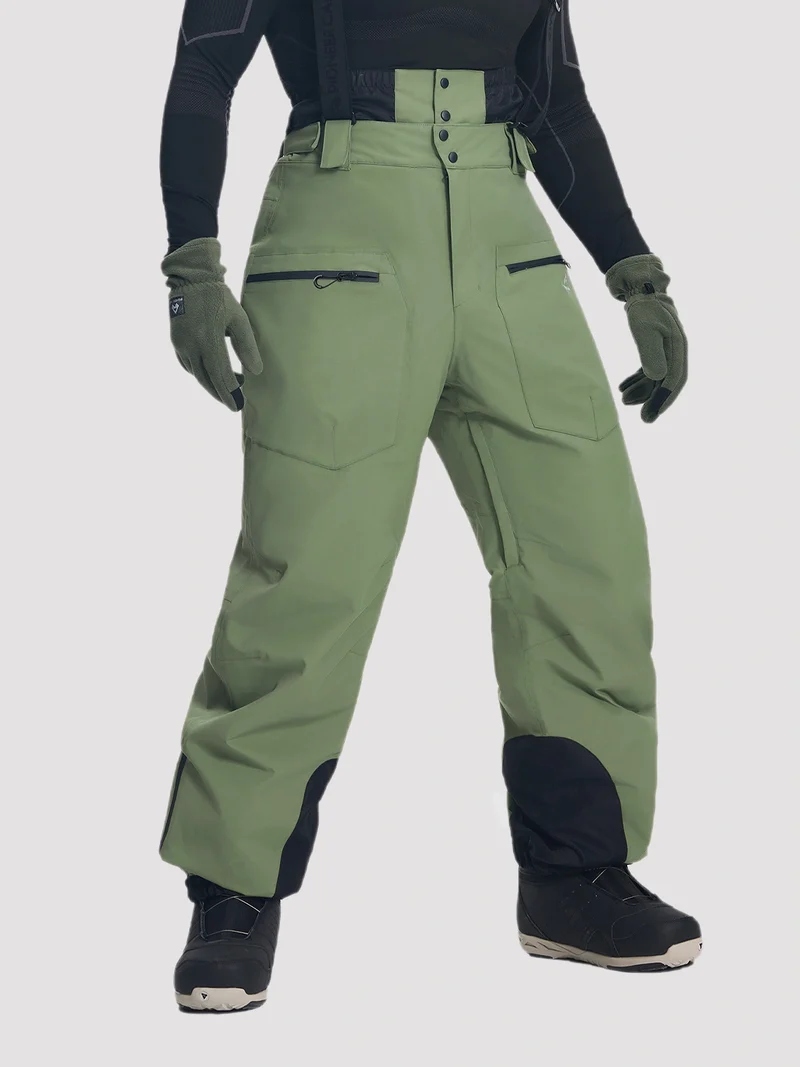 Men's 20K Waterproof 3-Layer Baggy Ski Bibs with Suspenders