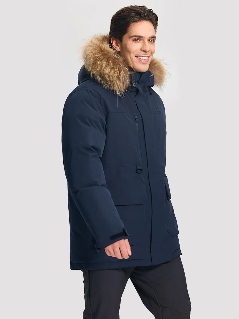 Men's 650FP Removable Hood Down Parka with Backpack Straps