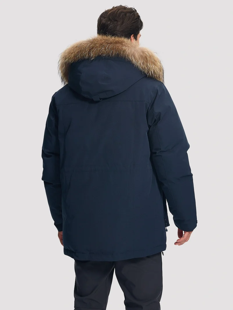 Men's 650FP Removable Hood Down Parka with Backpack Straps