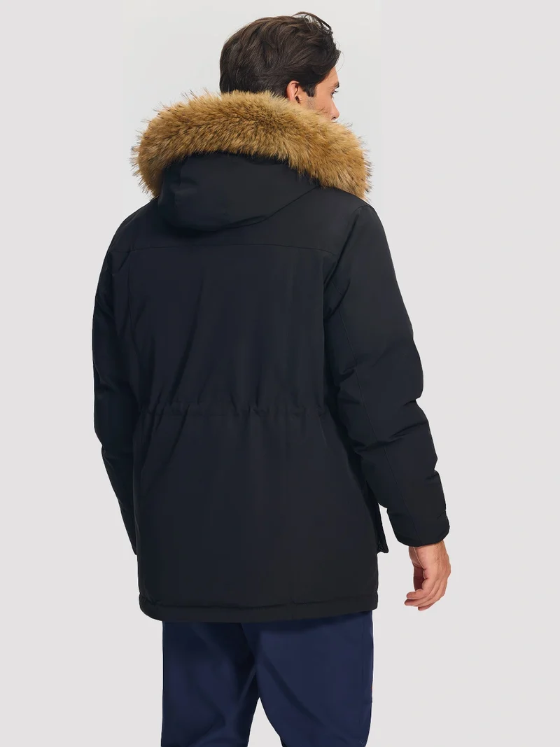 Men's 650FP Removable Hood Down Parka with Backpack Straps