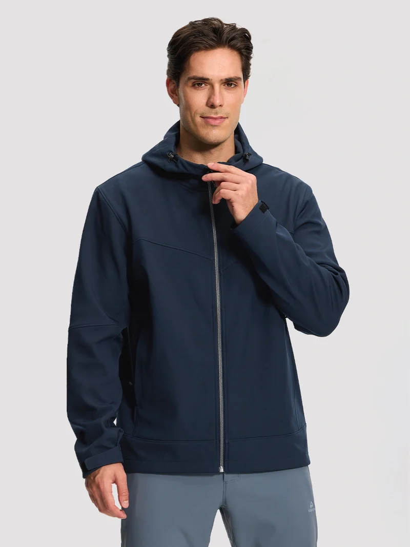 Men's Fleece-Lined Softshell Hooded Jacket