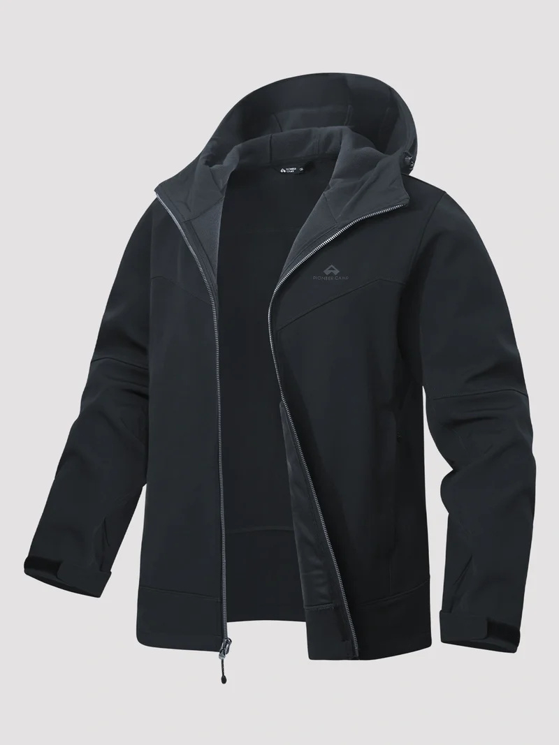 Men's Fleece-Lined Softshell Hooded Jacket