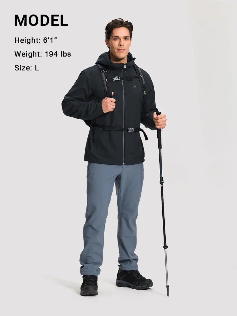 Men's Fleece-Lined Softshell Hooded Jacket