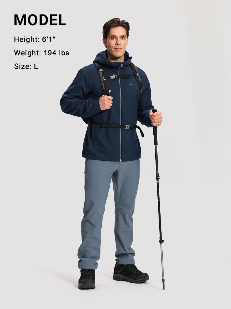 Men's Fleece-Lined Softshell Hooded Jacket