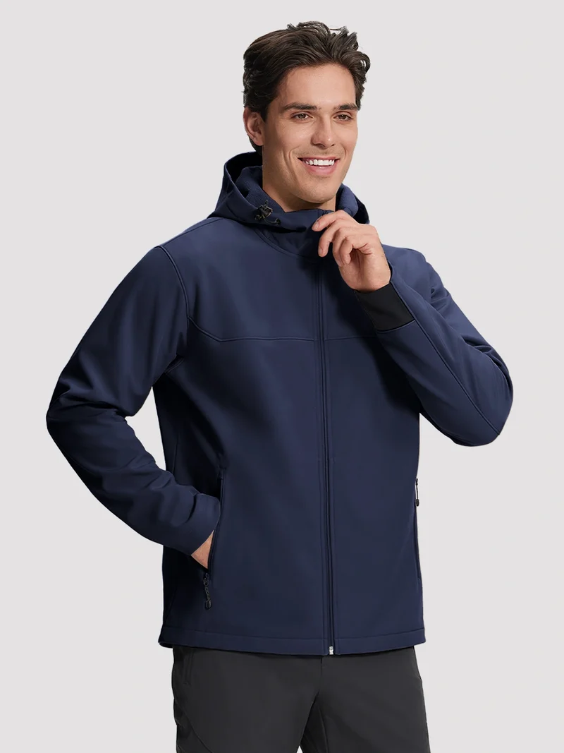 Men's Waterproof Fleece-Lined Softshell Hooded Jacket
