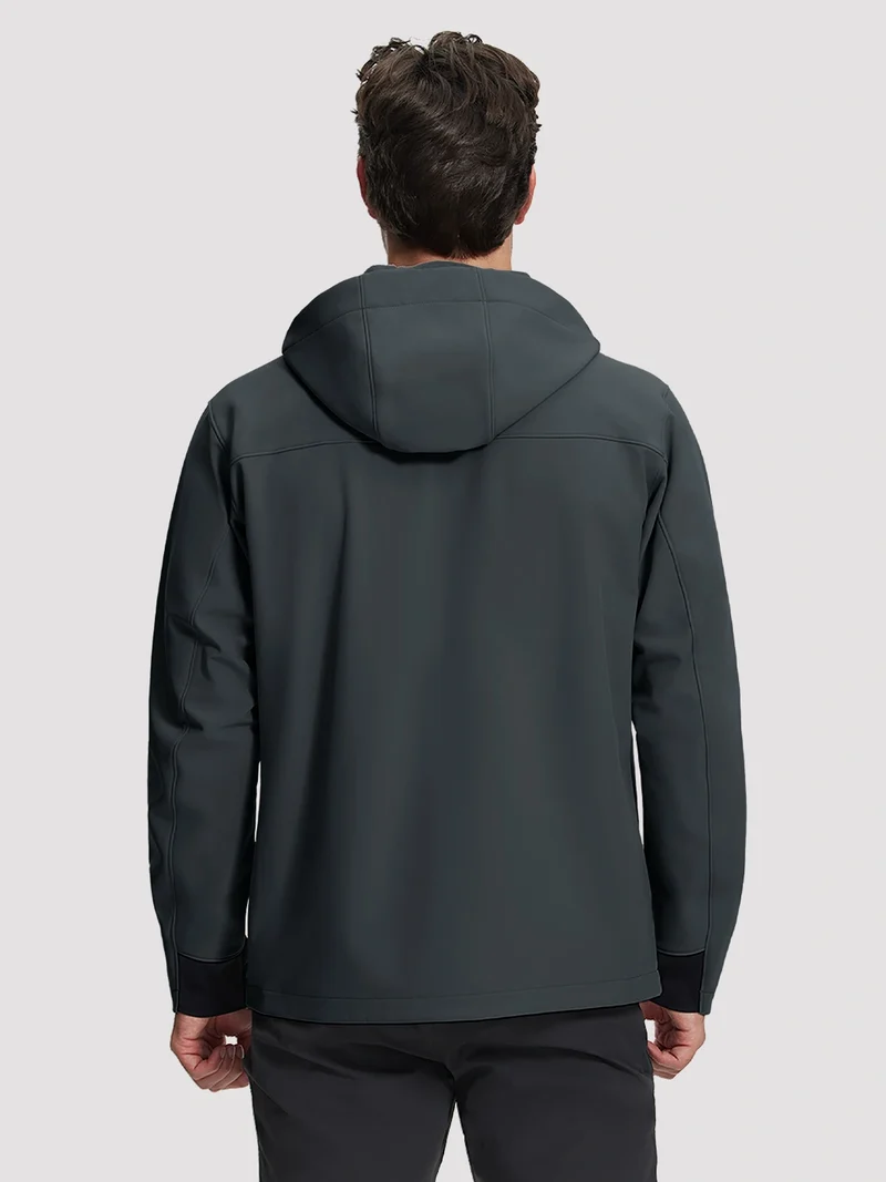 Men's Waterproof Fleece-Lined Softshell Hooded Jacket