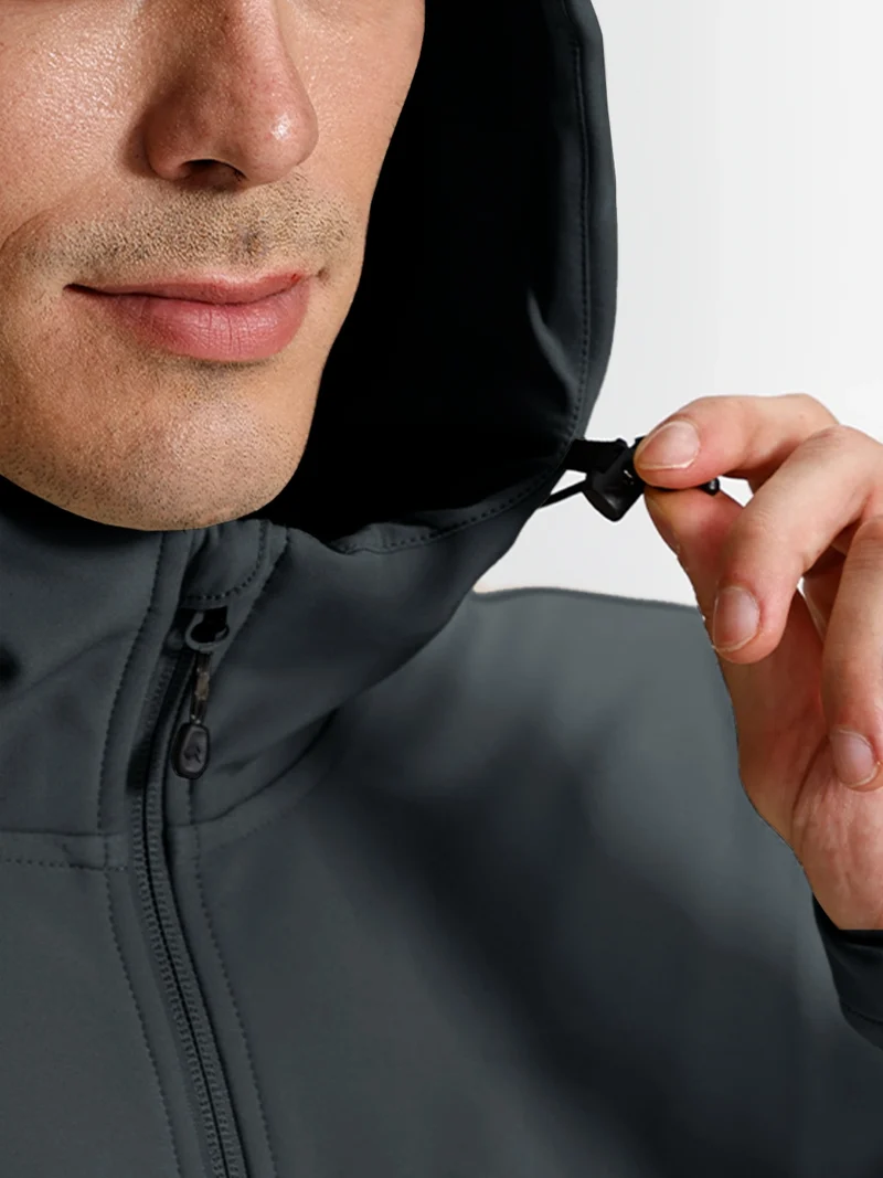 Men's Waterproof Fleece-Lined Softshell Hooded Jacket