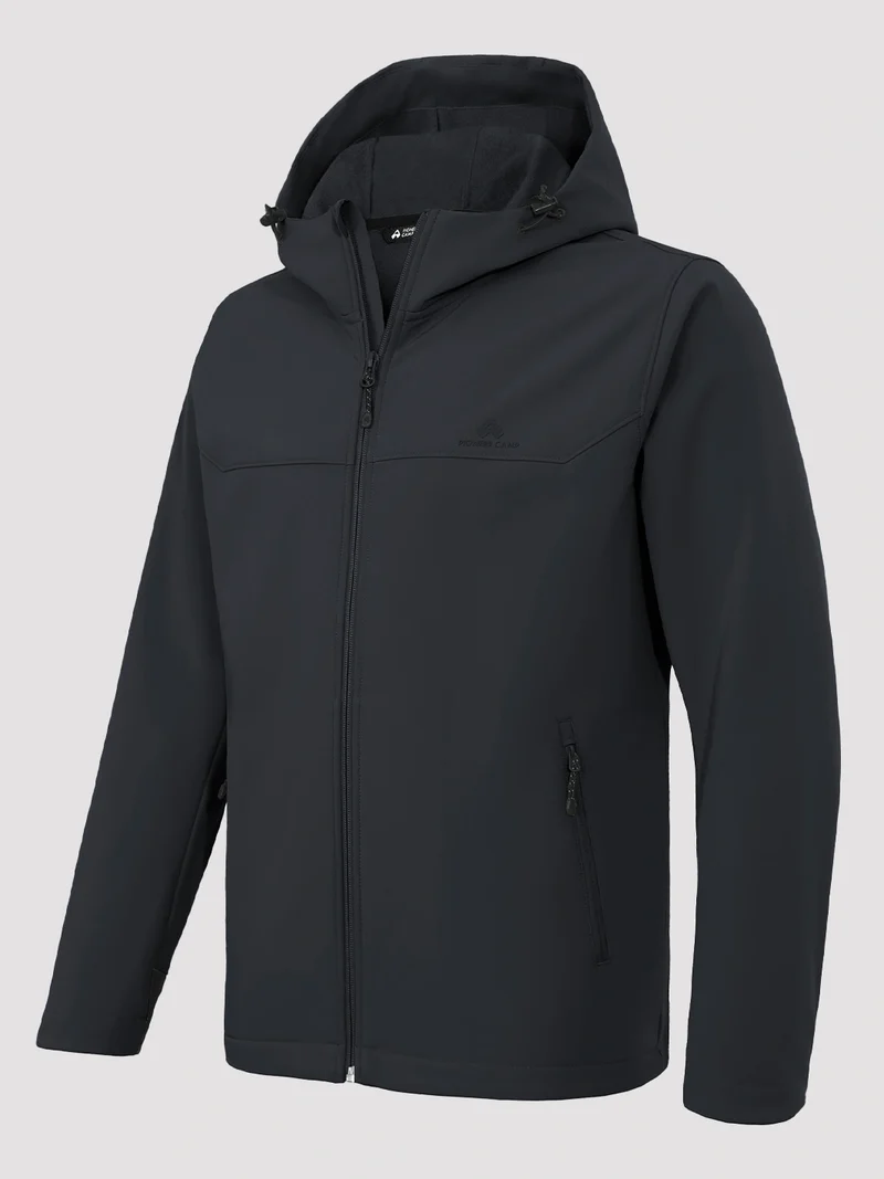 Men's Waterproof Fleece-Lined Softshell Hooded Jacket