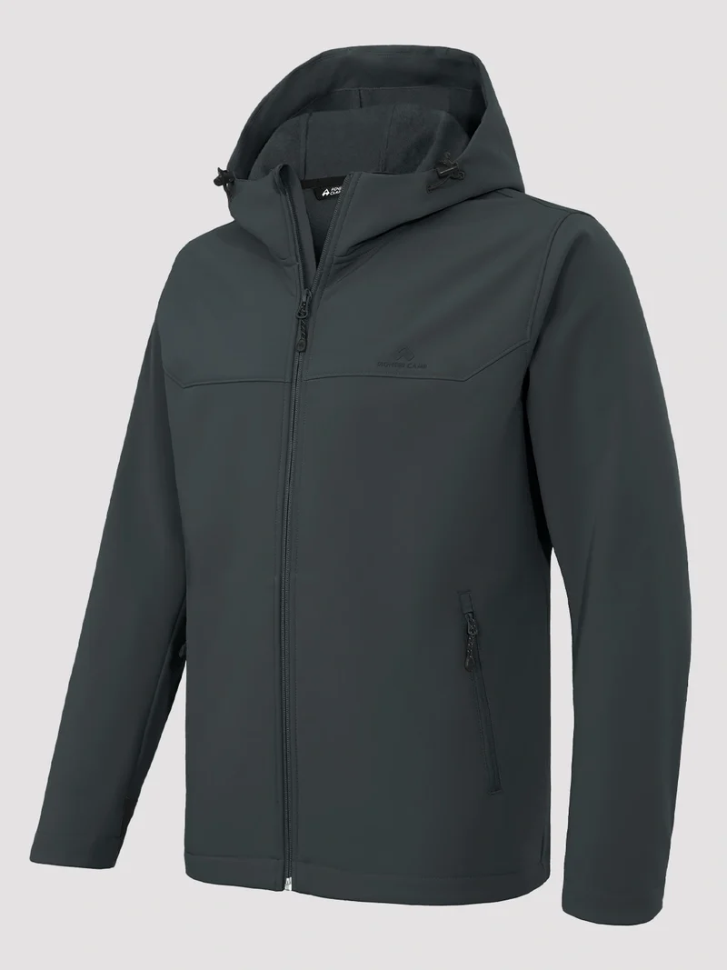 Men's Waterproof Fleece-Lined Softshell Hooded Jacket