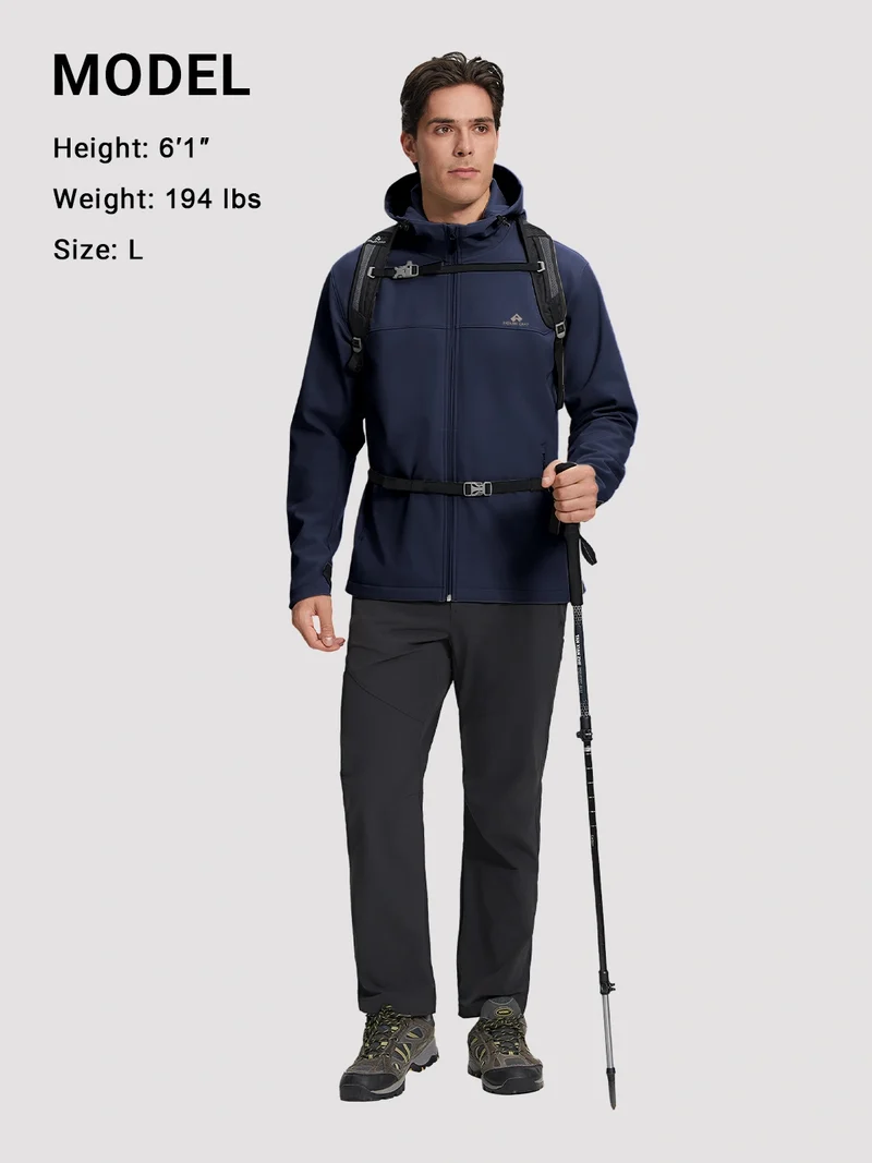 Men's Waterproof Fleece-Lined Softshell Hooded Jacket