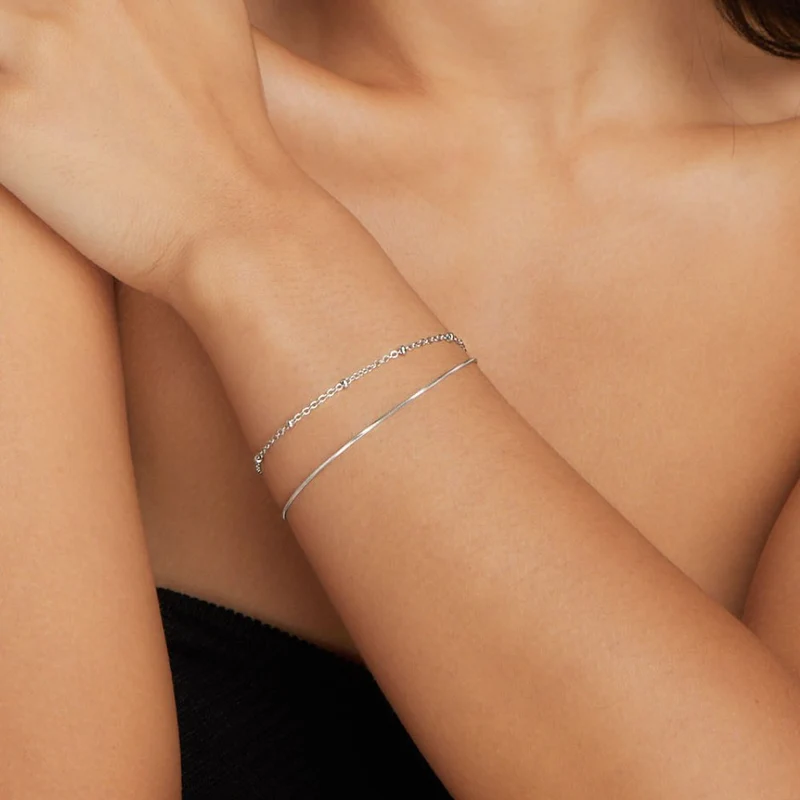 Pia Silber Schichten Armband