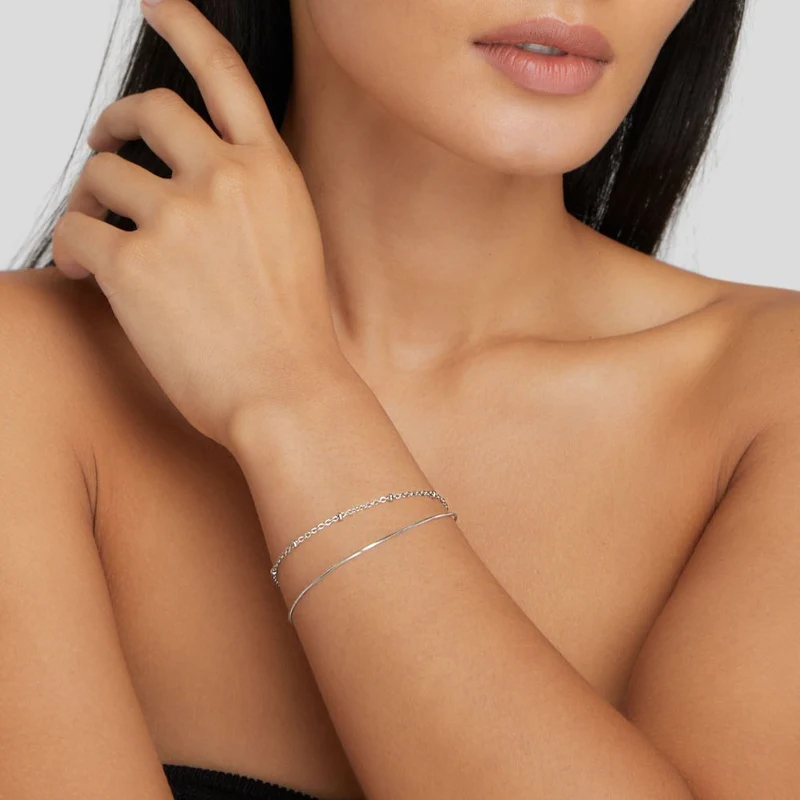 Pia Silber Schichten Armband