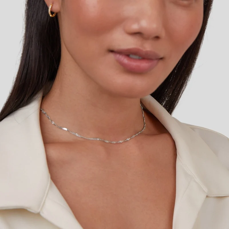 Mila Twist Silber Kettenhalsband
