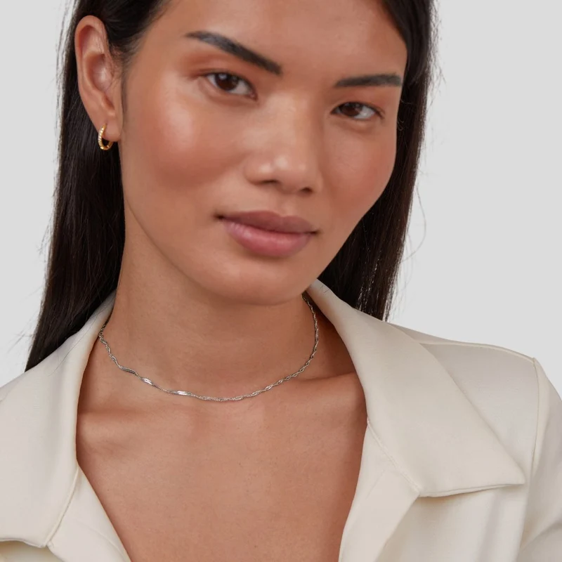 Mila Twist Silber Kettenhalsband
