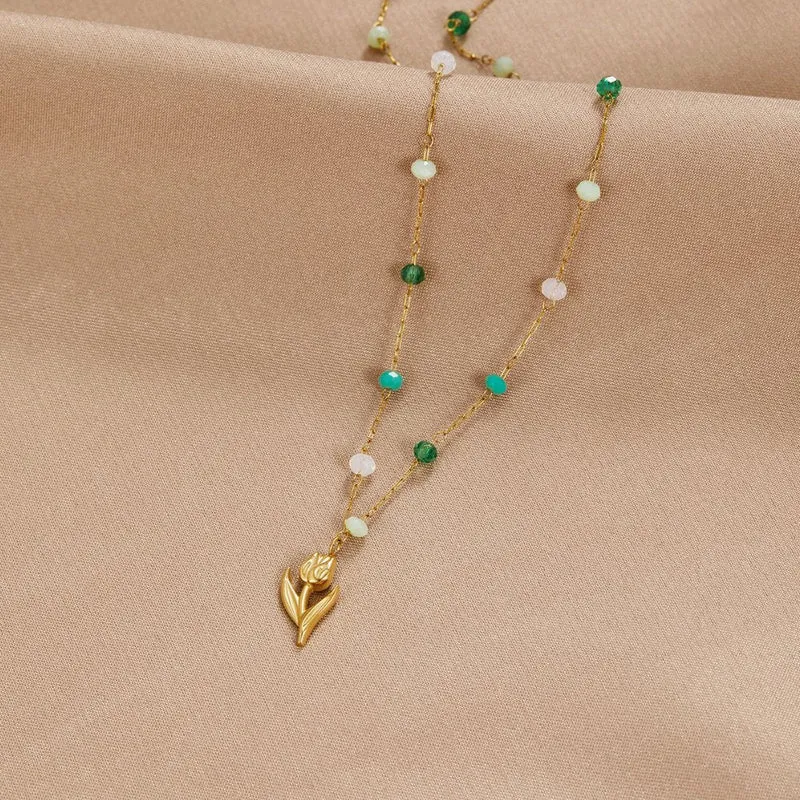 Goldene Tulpenperlenkette