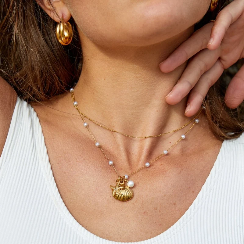 Aria Shell Charm Halskette