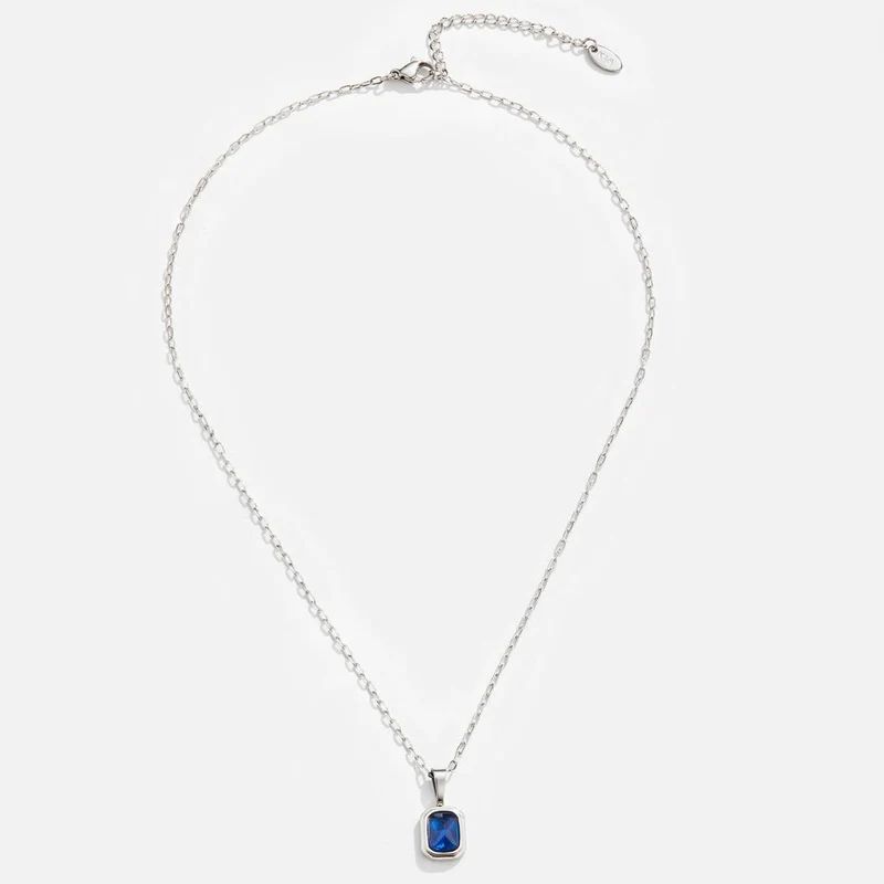 Ozeanblauer Anhänger Silberne Halskette