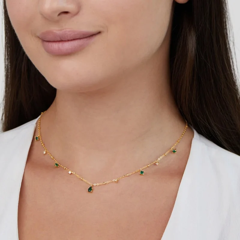 Emily Kristall Gold Halskette