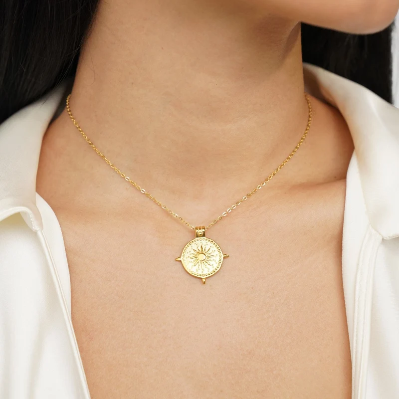 Sommer-Sonnenwende Gold Halskette
