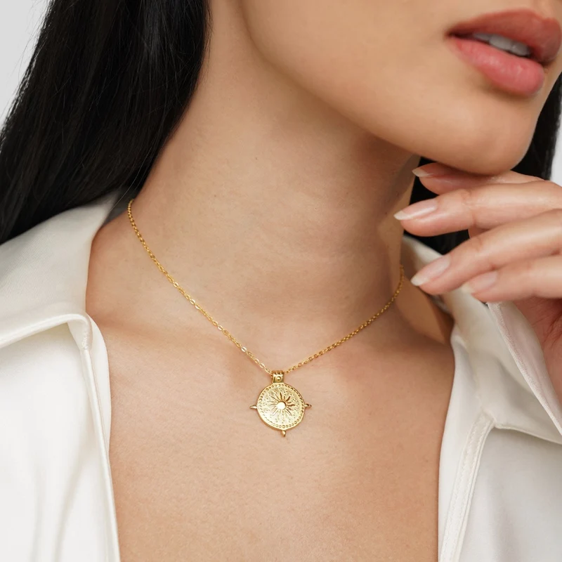 Sommer-Sonnenwende Gold Halskette