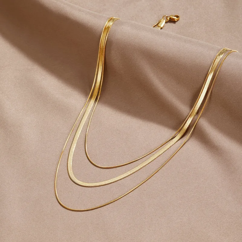 Gold Mehrschichtige Halskette