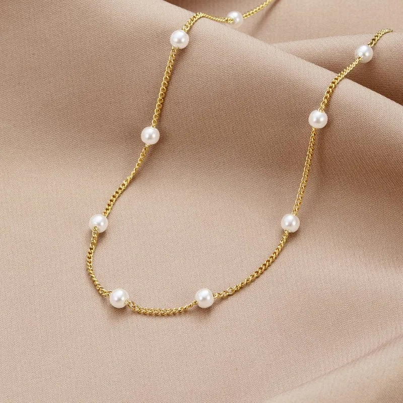 Reine Goldperlenkette