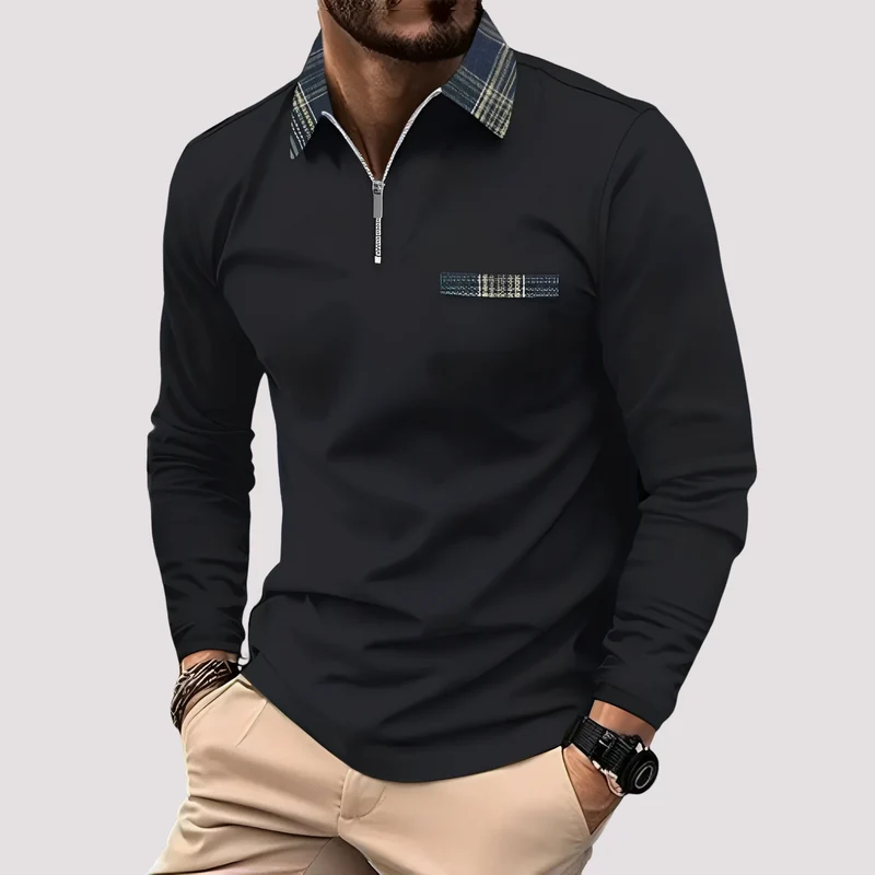 Aidan - Stilvolles Langarm-Poloshirt für Herren