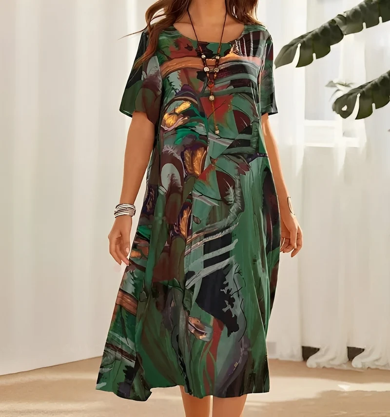 Alexa - Modisches, bedrucktes Kleid mit legerer Passform für Damen