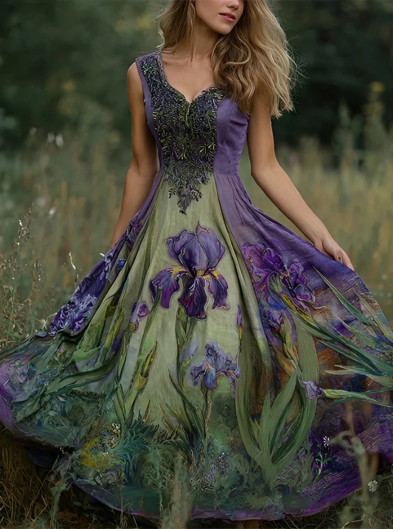 Erica - Elegantes Maxikleid mit Blumenmuster für Damen