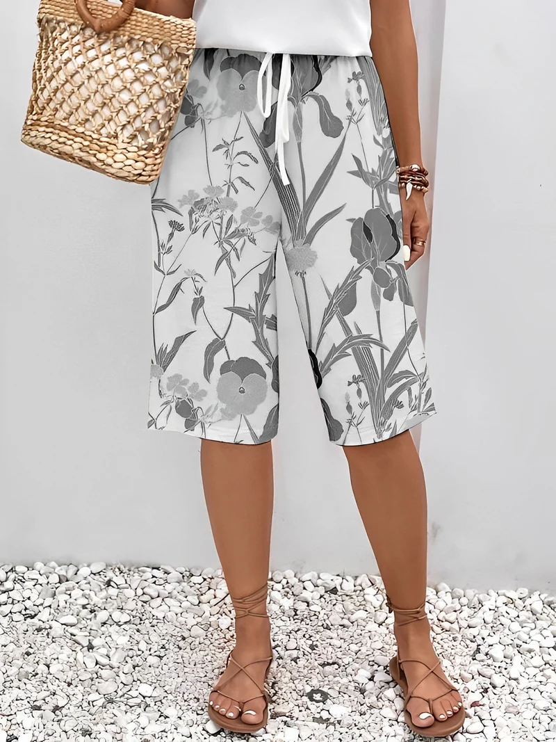 Kalla - Bequeme Hose mit Blumen für Damen